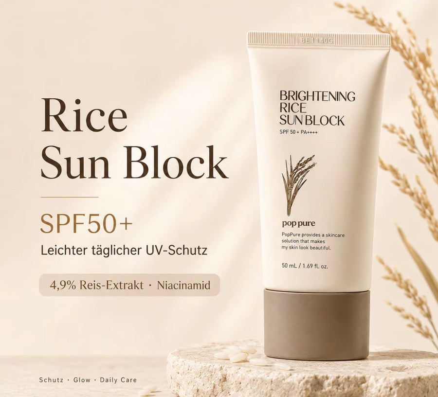 POP PURE Rice Sun Block SPF 50+ 50 ml