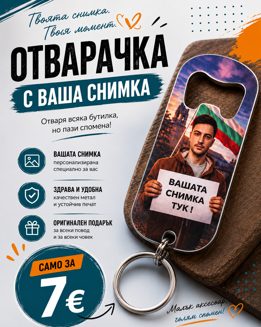 Отварачка ключодържател с ваша снимка